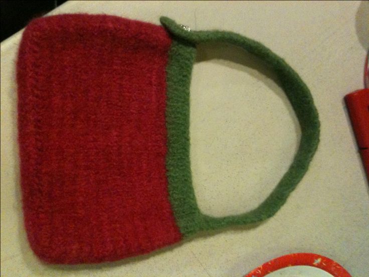 Knitted Fulled Felt Bag