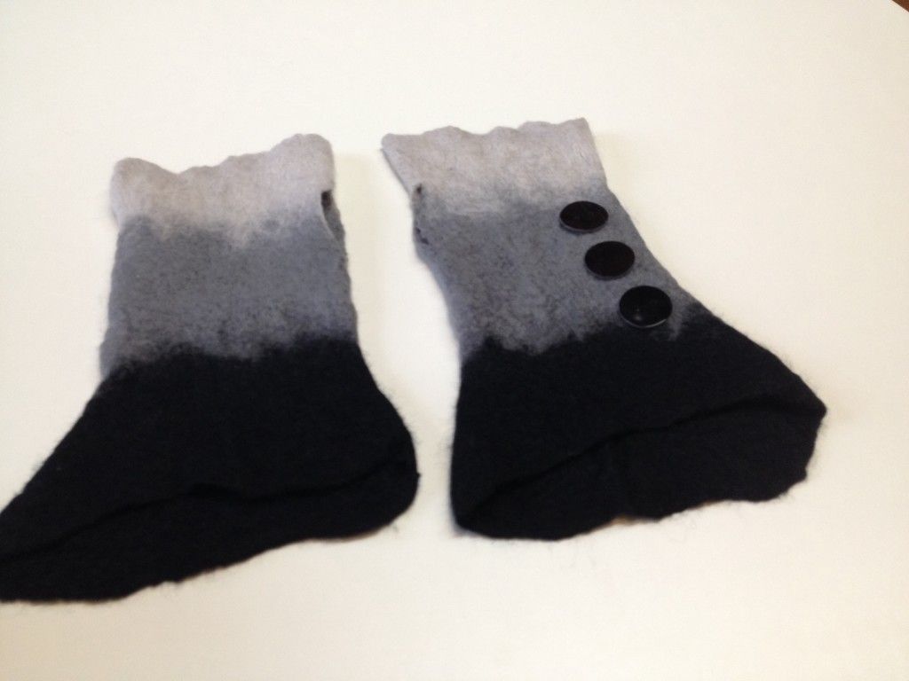 Wet Felt Fingerless Gloves