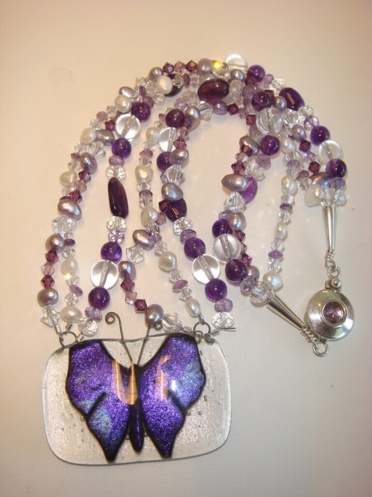 Necklace - Fused Glass Butterfly